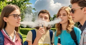 Teens smoking disposable vapes