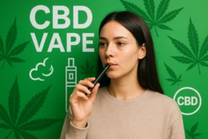 Smoking a CBD vape pen