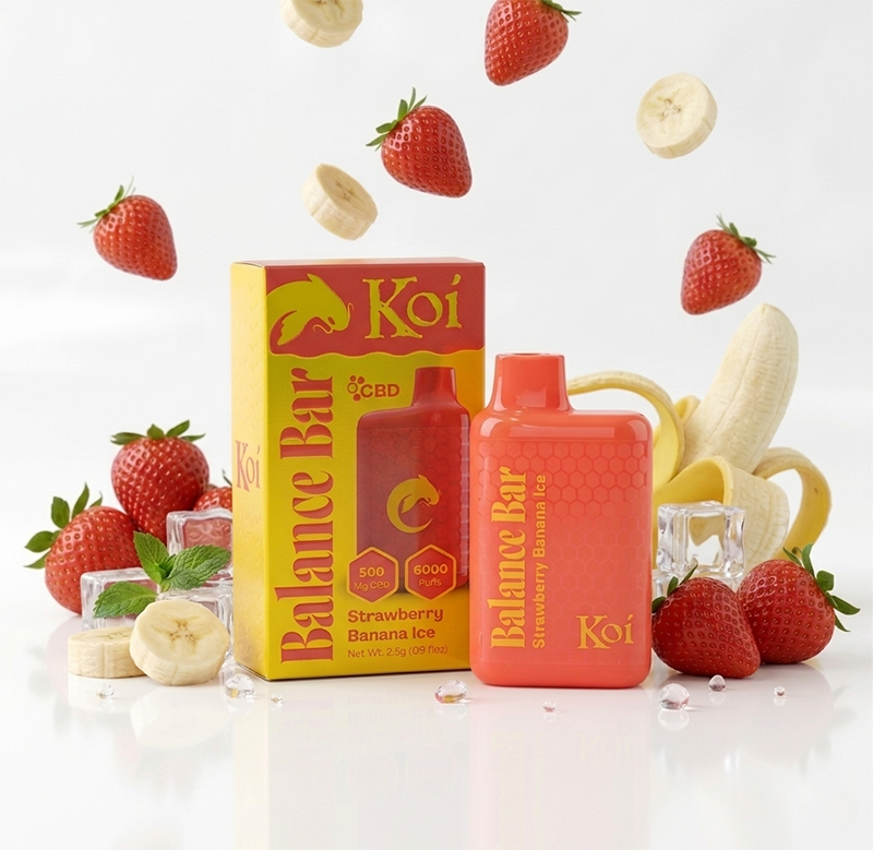 strawberry banana ice flavor koi cbd vape